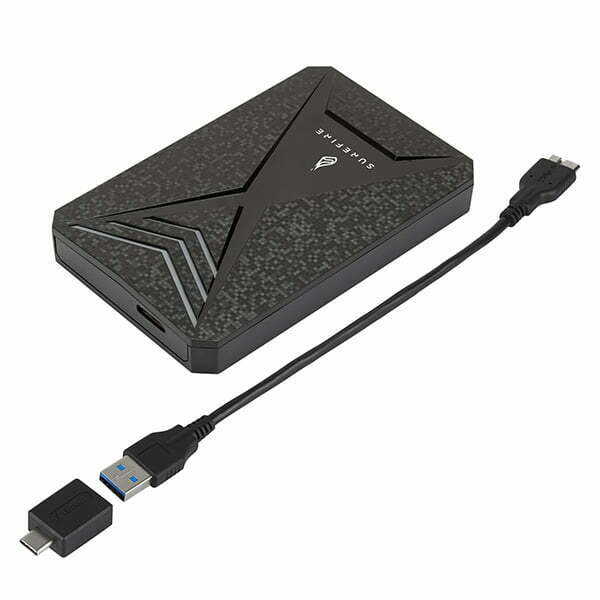 Surefire zewnętrzny dysk twardy, GX3 Gaming, 2.5", USB 3.0 (3.2 Gen 1), 1TB, 53681, czarny, HDD-5