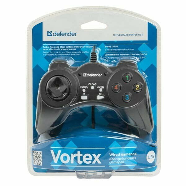 Gamepad Defender Vortex, 13przycisk, USB, czarny, wibrujący, Windows 2000/XP/Vista/7/8/10-3