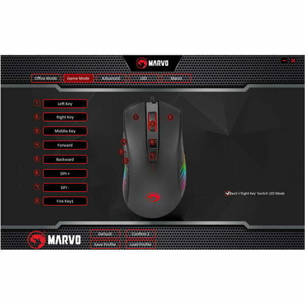 Marvo Mysz M519, 12000DPI, optyczna, 8kl., przewodowa USB, czarna, do gry-8