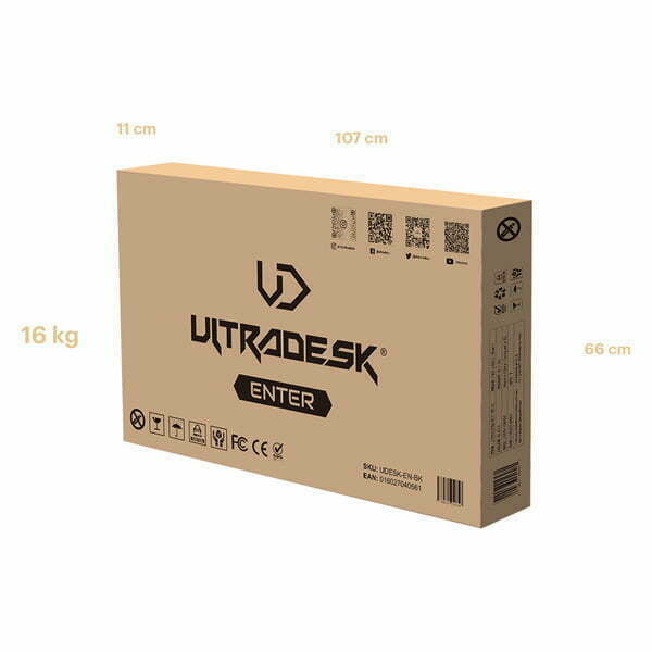 ULTRADESK Biurko dla gracza ENTER V2, 100x60 cm, 75cm, z uchwytem na słuchawki, kompaktowy rozmiar-17