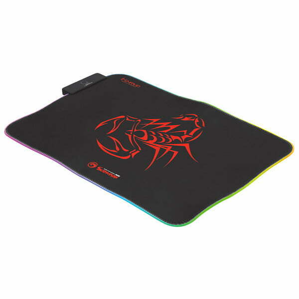 RGB Podkładka pod mysz, MG8, do gry, czarna, 350 x 250 mm, 3 mm, Marvo, podświetlenie RGB-3