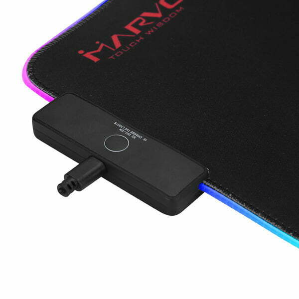 RGB Podkładka pod mysz, MG8, do gry, czarna, 350 x 250 mm, 3 mm, Marvo, podświetlenie RGB-5