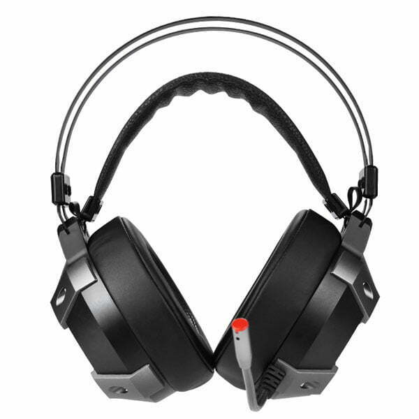 Marvo HG9015G, słuchawki z mikrofonem, regulacja głośności, czarna, USB-2