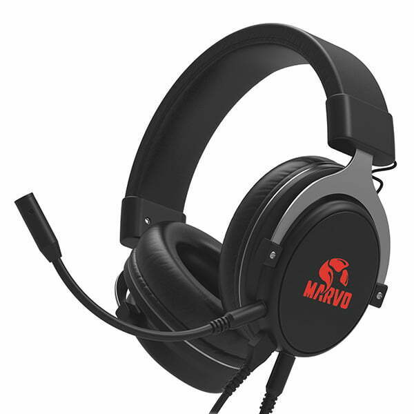 Marvo HG9052, słuchawki z mikrofonem, regulacja głośności, czarna, 7.1 (wirtualne), podświetlane na czerwono, 7.1 (virtual) typ US-3