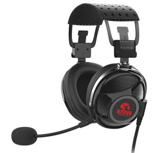 Marvo HG9053, słuchawki z mikrofonem, regulacja głośności, czarna, 7.1 (wirtualne), podświetlane na czerwono, 7.1 (virtual) typ US-2