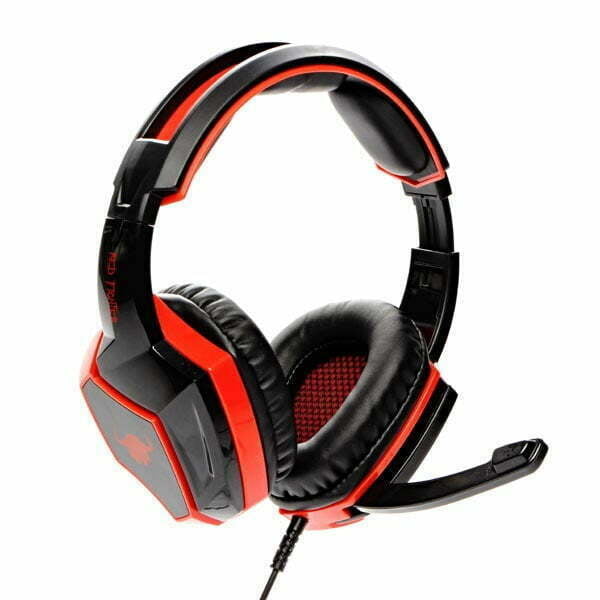 RED FIGHTER H2, Gaming Headset, słuchawki z mikrofonem, regulacja głośności, czarno-czerwona, 2x 3.5 mm jack-3