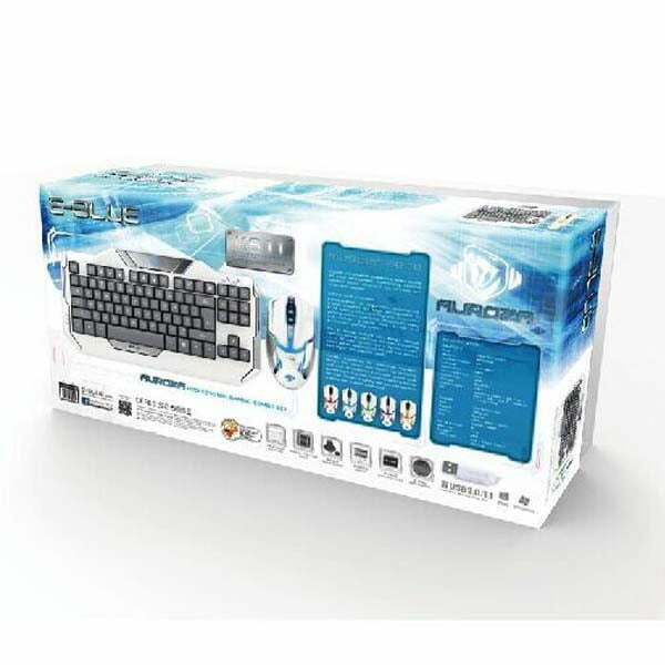 E-BLUE Auroza, zestaw klawiatura z optyczną mysz do gier, US, do gry, przewodowa (USB), biała-10