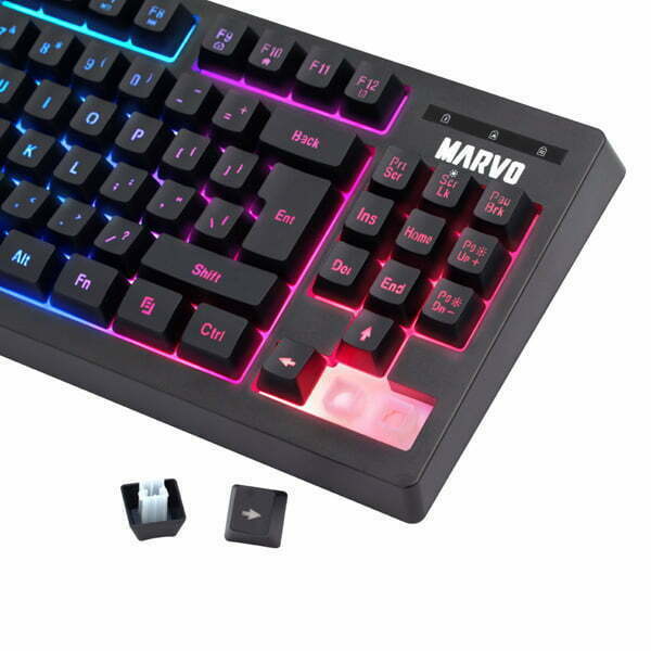 Marvo CM310 EN, RGB zestaw klawiatura + mysz i podkładka dla graczy, US, do gry, membranowa rodzaj przewodowa (USB), czarna, podśw-4
