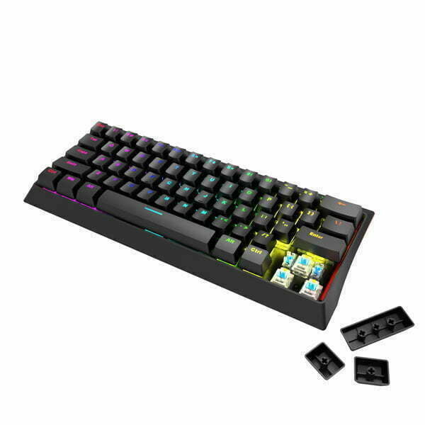 Marvo KG962 EN - B, klawiatura US, do gry, mechaniczna rodzaj przewodowa (USB), czarna, podświetlenie, niebieskie przełączniki-3