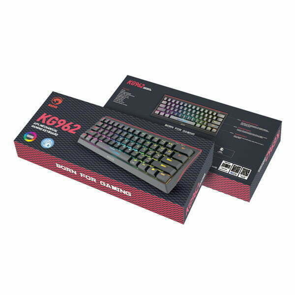 Marvo KG962 EN - R, klawiatura US, do gry, mechaniczna rodzaj przewodowa (USB), czarna, podświetlenie, czerwone przełączniki-11