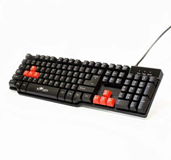 RED FIGHTER K1, klawiatura US, do gry, podświetlona rodzaj przewodowa (USB), czarna, 3 kolory podświetlania-1