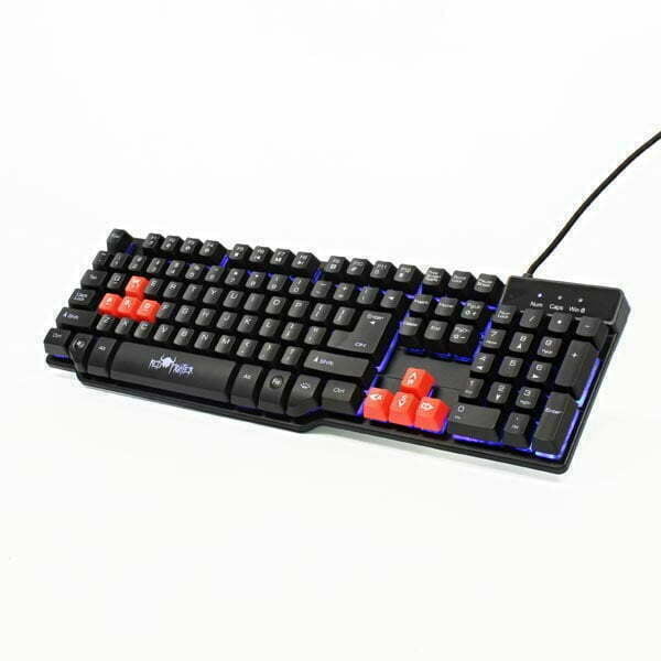 RED FIGHTER K1, klawiatura US, do gry, podświetlona rodzaj przewodowa (USB), czarna, 3 kolory podświetlania-3