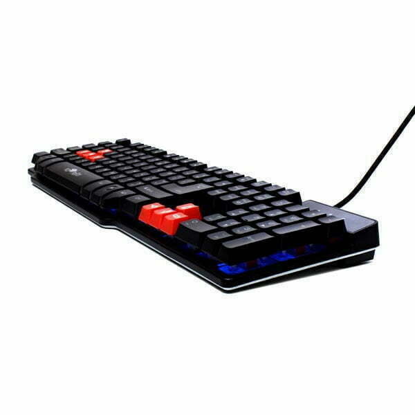 RED FIGHTER K1, klawiatura US, do gry, podświetlona rodzaj przewodowa (USB), czarna, 3 kolory podświetlania-6