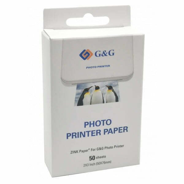 G&G Photo paper, foto papier, biały, 50x76mm, 50 szt., GG-ZP023-50, termosublimacyjny-1